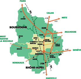 carte de Saône et Loire
